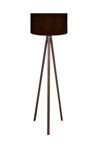 Lampadaire - Marron - Pieds en bois - 60 W