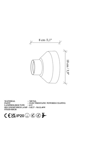 Aplique mural - Negro - 40 W