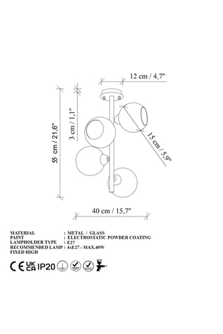 Lámpara de techo - Verde - 40 W