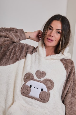 Sudadera oversize polar de pijama Aubepine - Marrón