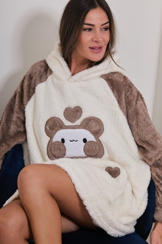 Sudadera oversize polar de pijama Aubepine - Marrón