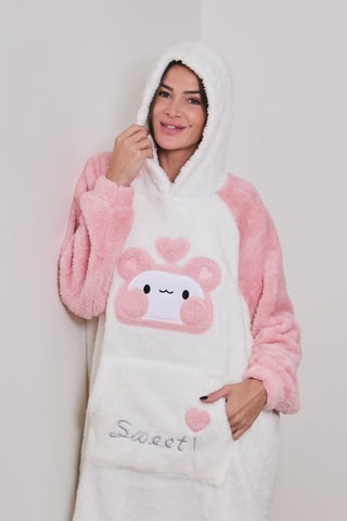 Sudadera oversize polar de pijama Aubepine - Rosa