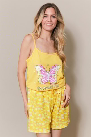 Pijama Leor - Blanco y amarillo