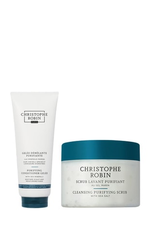 Champú scrub purificante con sal marina y gel desenredante purificante con minerales marinos - 40 y 200 ml