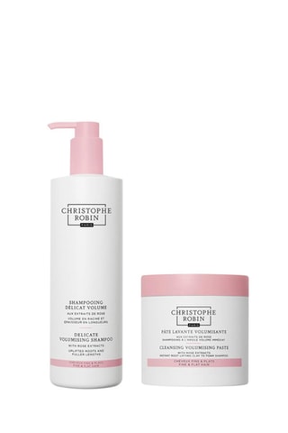 Pasta limpiadora y voluminizadora y gel desenredante purificante con extractos de rosa - 250 y 500 ml