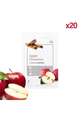 20 masques faciaux antioxydants - Pomme et cannelle - 20 x 21 ml