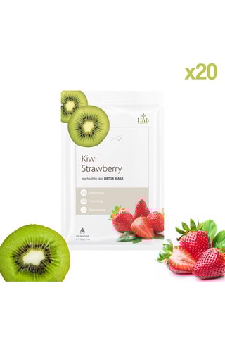 20 masques faciaux revitalisants - Kiwi et fraise - 20 x 21 ml