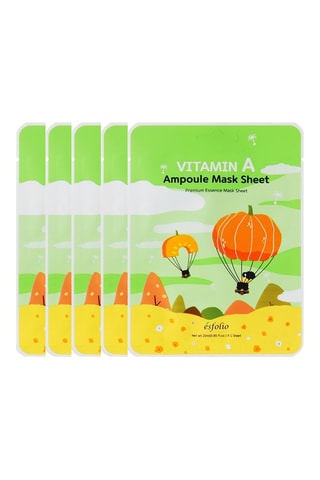 5 masques visage en feuille à la vitamine A - 5 x 25 ml