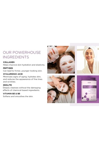 5 Masques Tissu Collagène et Peptides Azure - 5 x 21 g