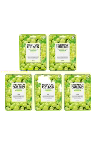5 Masques Visage Freshfood For Skin raisin - 5 x 21 ml