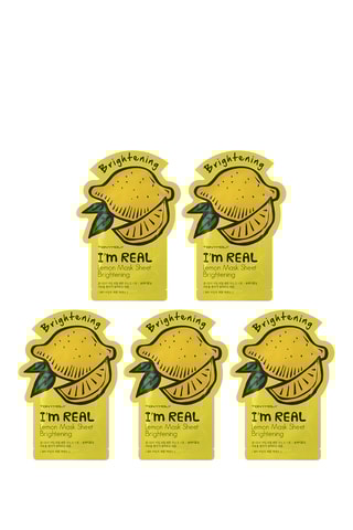 5 masques tissu éclat citron - 5 x 21 ml