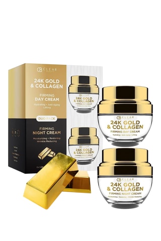Set duo dag/nacht clear beauty 24K gold en collageen - 2 producten