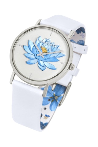 Reloj de cuarzo de piel Jardin des Hesperides - Blanco y plateado