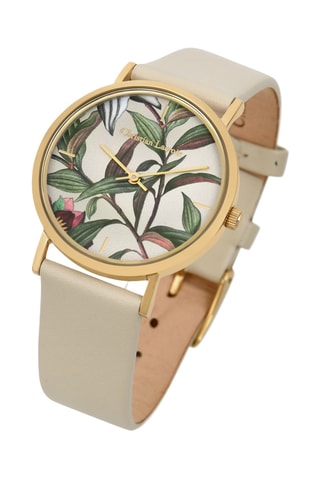 Reloj de cuarzo de poliuretano y chapado en ion de oro amarillo Atlantis