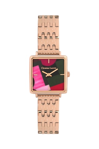 Reloj de cuarzo de acero Mosaic freak - Rosa dorado y negro