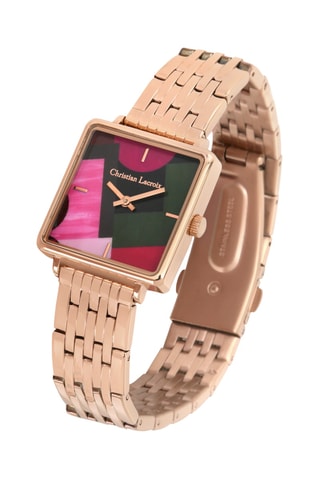 Reloj de cuarzo de acero Mosaic freak - Rosa dorado y negro