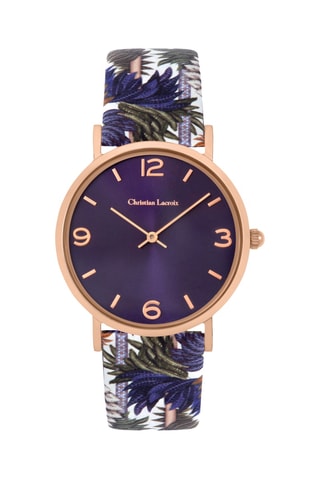 Reloj de cuarzo de piel Belorizonte - Blanco e índigo