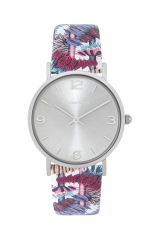 Reloj de cuarzo de piel Belorizonte - Blanco y plateado