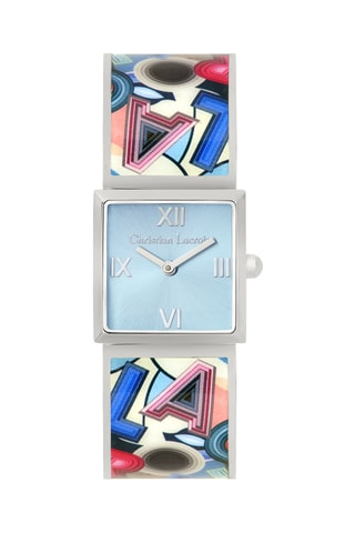 Reloj de cuarzo de acero Lacroix Palette - Rosa dorado y rosa