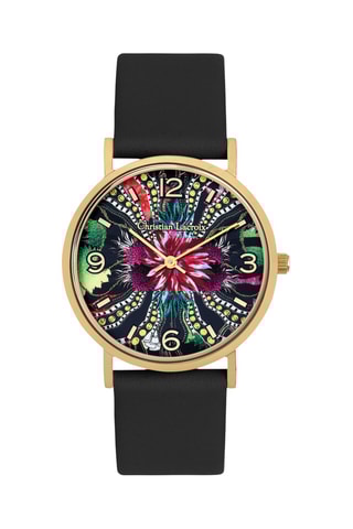 Reloj de cuarzo de poliuretano y chapado en ion de oro amarillo Ocean Bloom