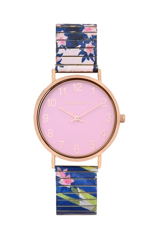 Reloj de cuarzo de acero Tokugawa Pounds - Rosa dorado y rosa empolvado