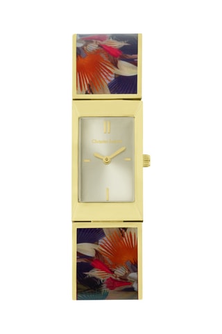 Reloj de cuarzo de acero L’oiseau Fleur - Dorado y blanco