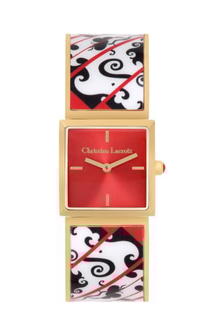Reloj de cuarzo de acero y chapado en ion de oro amarillo Heart Shake