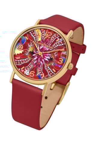 Reloj de cuarzo de poliuretano y chapado en ion de oro amarillo Ocean Bloom