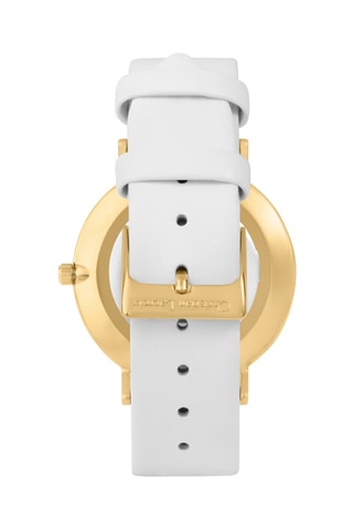 Reloj de cuarzo de piel Otro Mundo - Blanco y dorado