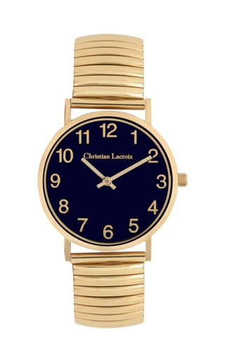 Reloj de cuarzo de acero Signature - Dorado y azul marino