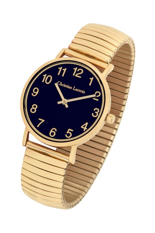 Reloj de cuarzo de acero Signature - Dorado y azul marino