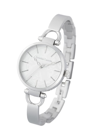 Reloj de cuarzo de acero - Plateado y blanco