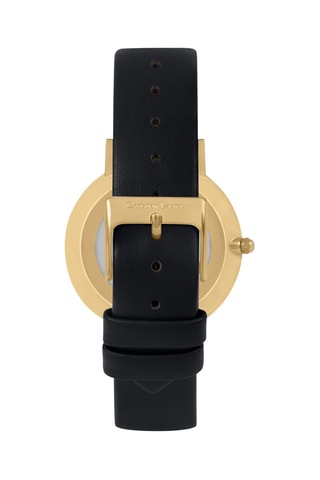 Reloj de cuarzo de piel Fall’ing Love - Negro y dorado
