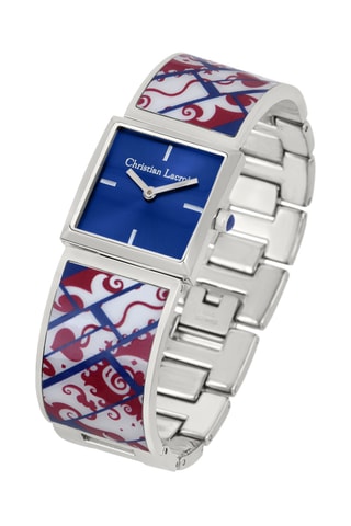 Reloj de cuarzo de acero Heart Shake - Plateado y azul