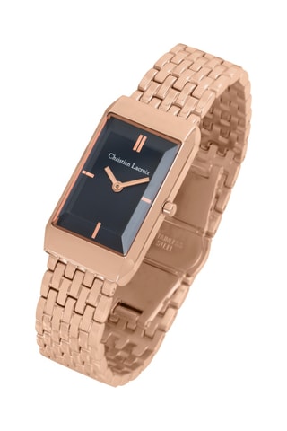 Reloj de cuarzo de acero Signature - Rosa dorado y azul marino