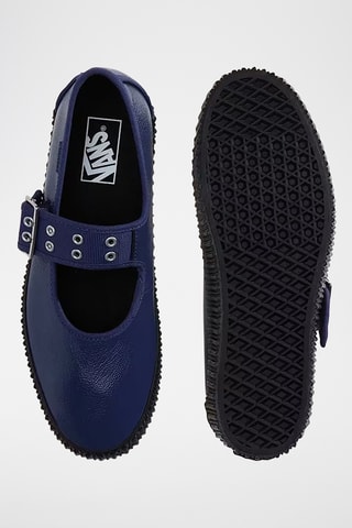 Babies de piel con plataforma - Azul marino