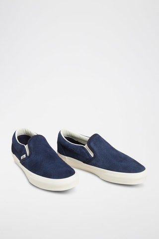Slip-on de nobuk Classic - Azul oscuro