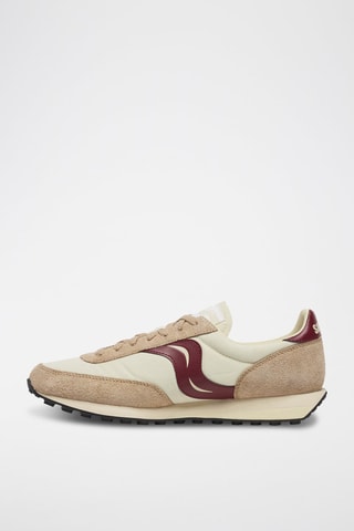 Zapatillas de nobuk Trainer 80 - Beige y burdeos