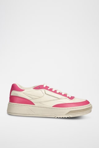 Sneakers in pelle Club LTD Vintage R - Bianco e rosa