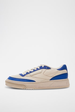 Sneakers in pelle Club LTD Vintage R - Bianco e indaco