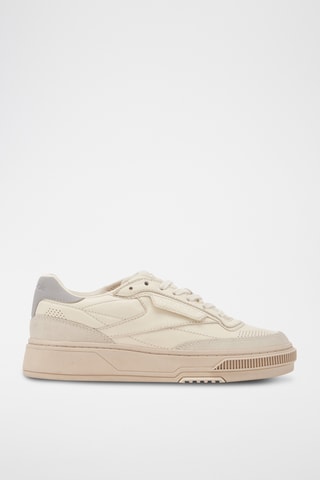 Sneakers in pelle Club LTD Vintage R - Ecrù e grigio