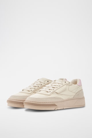 Sneakers in pelle Club LTD Vintage R - Ecrù e rosa