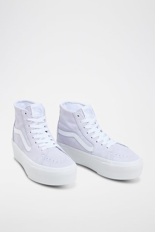 Zapatillas altas de nobuk con plataforma SK8-Hi Tapered Stackform - Celeste