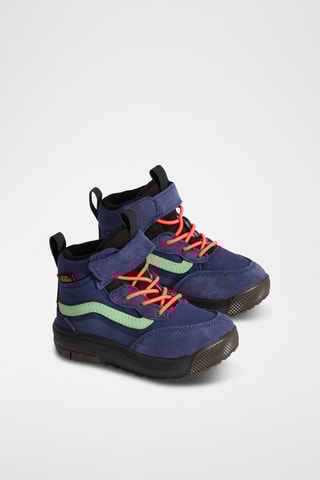 Zapatillas altas de nobuk MTE Mini Crest - Violeta oscuro y verde flúor