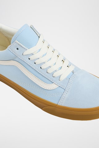 Zapatillas de piel Old Skool - Celeste y blanco