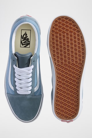 Zapatillas de piel Old Skool - Azul y blanco