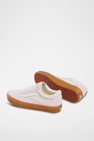 Zapatillas de piel Old Skool - Rosa empolvado y blanco
