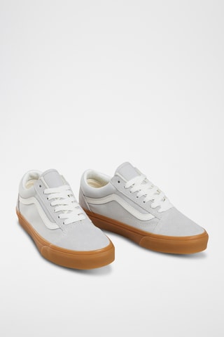 Zapatillas de piel Old Skool - Gris y blanco