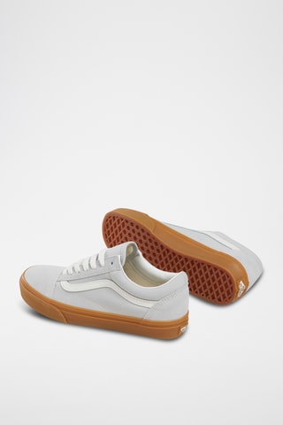 Zapatillas de piel Old Skool - Gris y blanco