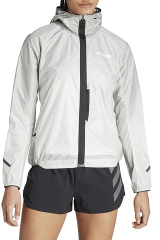 Chaqueta de trail running con capucha Wind - Plateado